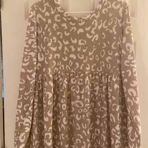 Leopard babydoll Dress NWT